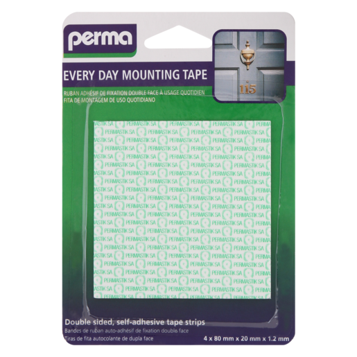 Perma Everyday Mounting Tape 4 Pack (80mmx20mmx1.2mm)