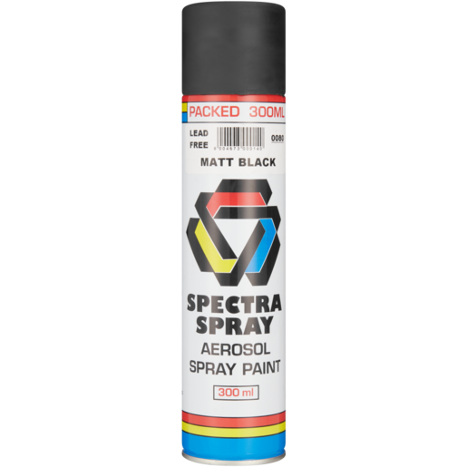 Spectra Matt Black Spray Paint Can 300ml