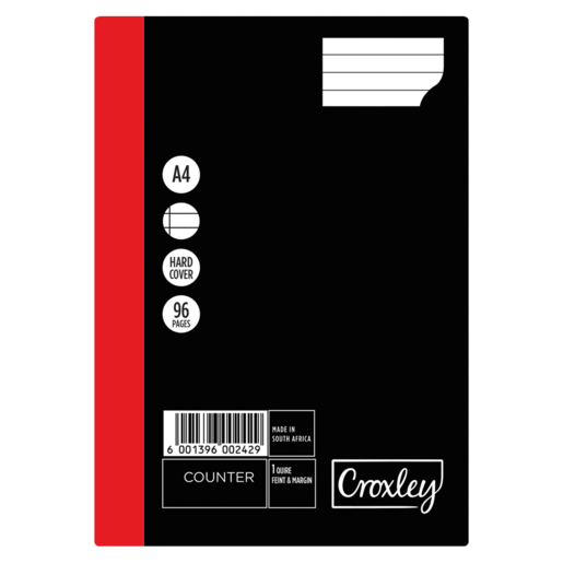 Croxley Black A4 Counter Book 96 Page