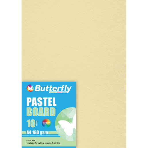 Butterfly A4 Pastel Buff Board 10 Pack
