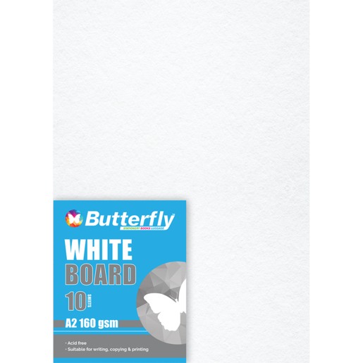 Butterfly A4 Pastel White Board 10 Pack