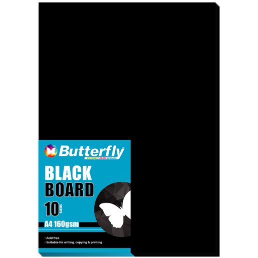 Butterfly A4 Bright Black Board 10 Pack