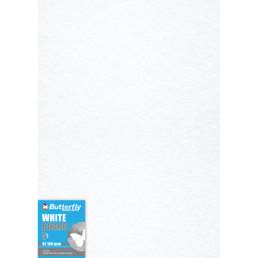 Butterfly A2 Pastel White Board 5 Pack