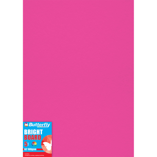 Butterfly A2 Bright Pink Board 5 Pack