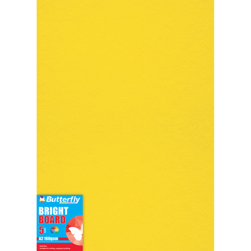 Butterfly A2 Bright Yellow Board 5 Pack