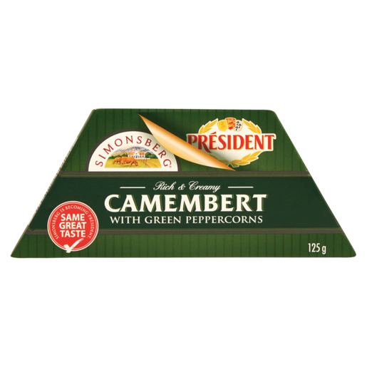 Simonsberg Président Camembert Cheese With Green Peppercorns Pack 125g