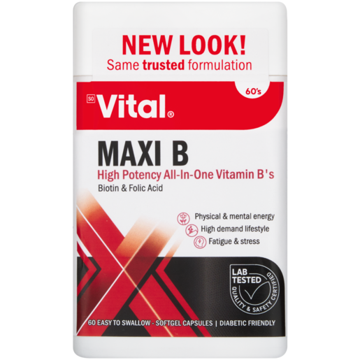 Vital Maxi B with Vitamin C Capsules 60 Pack
