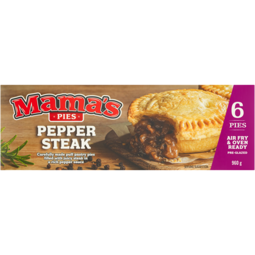 Mama's Frozen Pepper Steak Pies 6 Pack