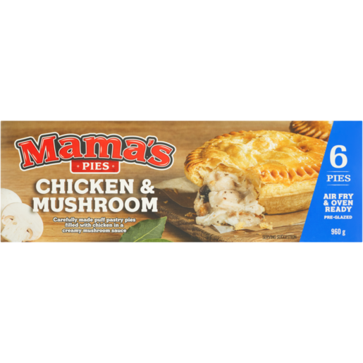 Mama's Frozen Chicken & Mushroom Pies 6 Pack