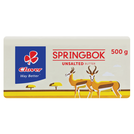 Clover Springbok Unsalted Butter Brick 500g