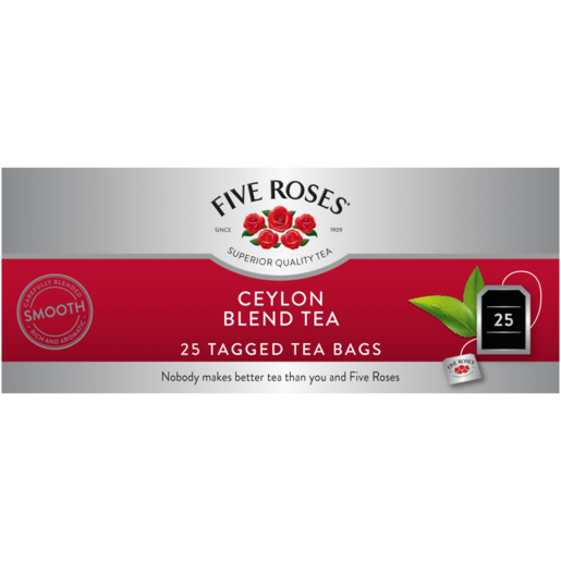 Five Roses Ceylon Blend Tagged Teabags 25 Pack