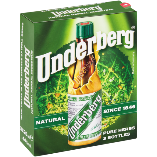 Underberg Natural Herbal Digestive Bitters 3 x 20ml