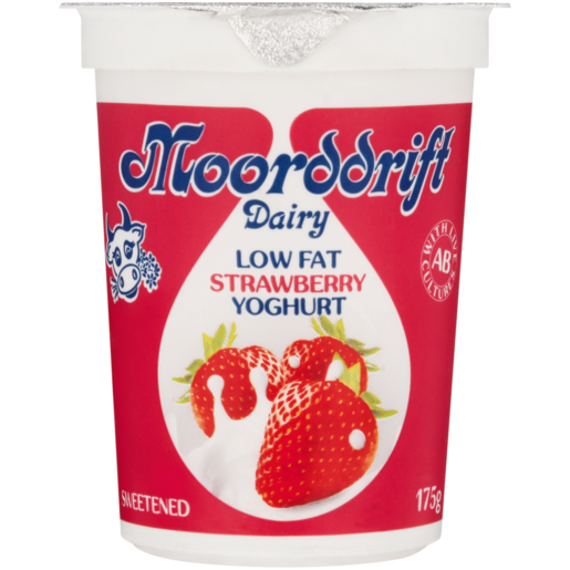 Moorddrift Dairy Strawberry Flavoured Low Fat Yoghurt 175g