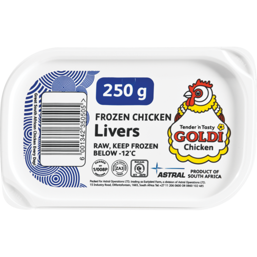 Goldi Chicken Frozen Chicken Livers 250g
