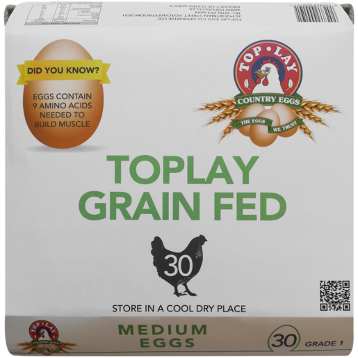 Toplay Grain Fed Medium Eggs 30 Pack