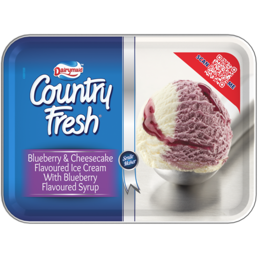 Dairymaid Country Fresh Blueberry & Cheesecake Flavoured Ice Cream 1.8L 