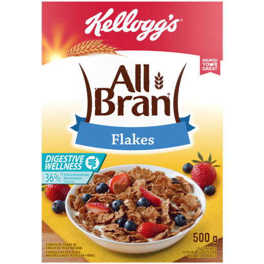 Kellogg's All-Bran Flakes Cereal 500g, Cornflakes & Branflakes, Breakfast  Cereals, Porridge & Pap, Food Cupboard, Food