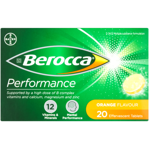 Berocca Orange Effervescent Tablets 20 Pack