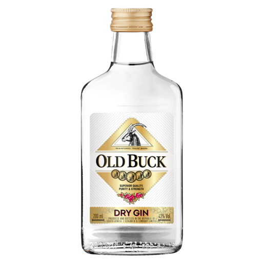 Old Buck Dry Gin Bottle 200ml 