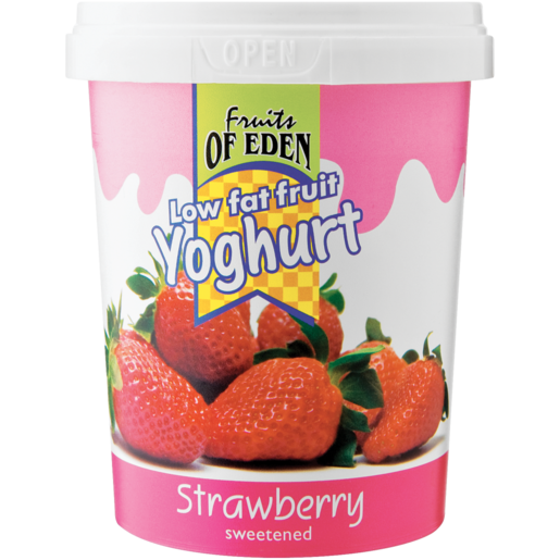 Fruits Of Eden Strawberry Flavoured Low Fat Yoghurt 500g