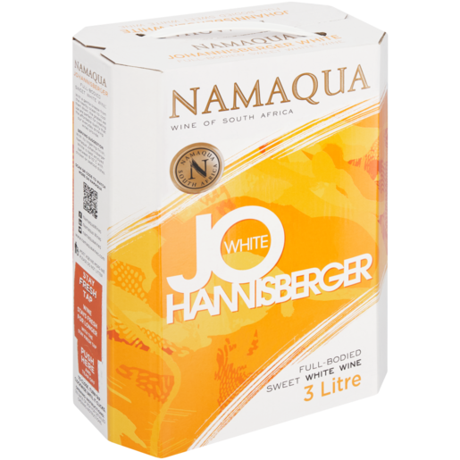 Namaqua Johannisberger Natural Sweet White Wine Box 3L