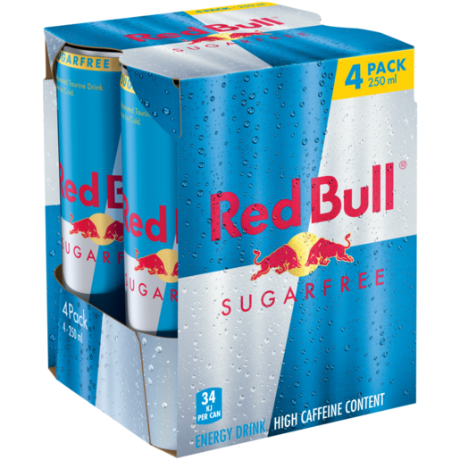 Red Bull Sugar Free Energy Drink 4 x 250ml 