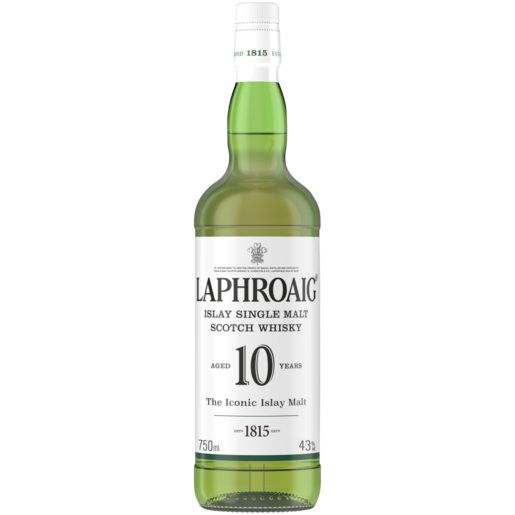 Laphroaig 10 Year Old Whisky Bottle 750ml