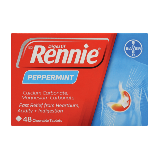 Rennie Digestif Peppermint Flavoured Antacid Chewable Tablets 48 Pack