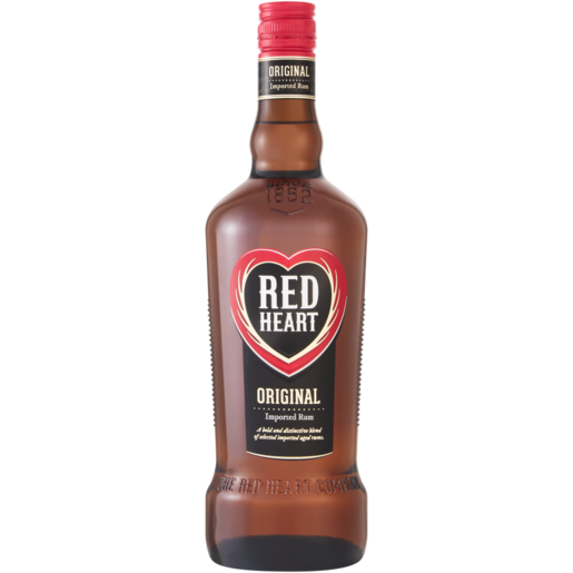 Red Heart Rum Bottle 750ml