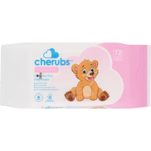 Cherubs Sensitive Fragrance Free Baby Wipes 72 Pack