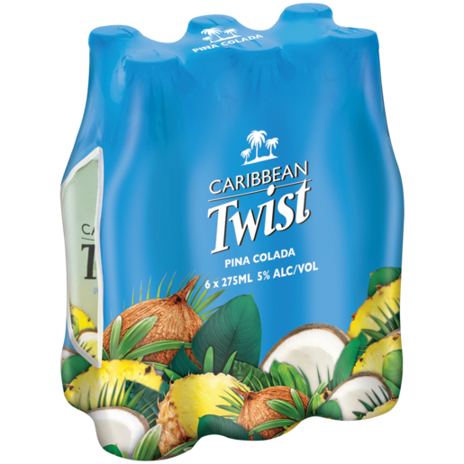 Caribbean Twist Piña Colada Spirit Cooler Bottles 6 x 275ml