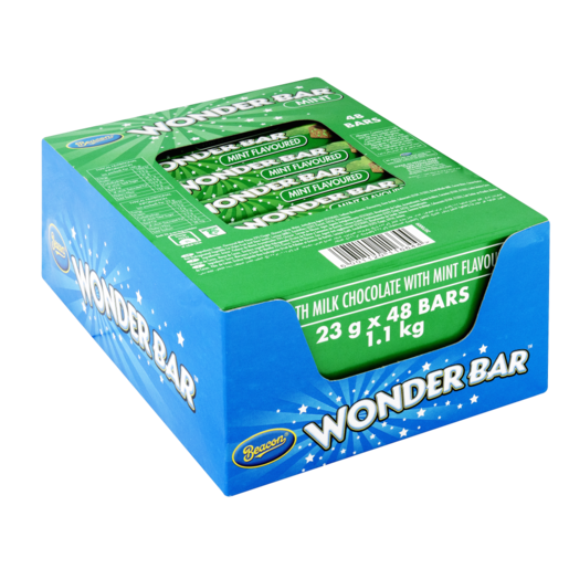 Wonder Bar Mint Flavoured Milk Chocolate Bars 48 x 23g