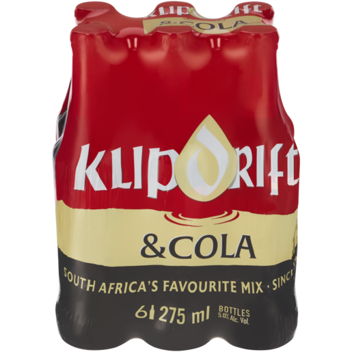 Klipdrift & Cola Bottles 6 x 275ml