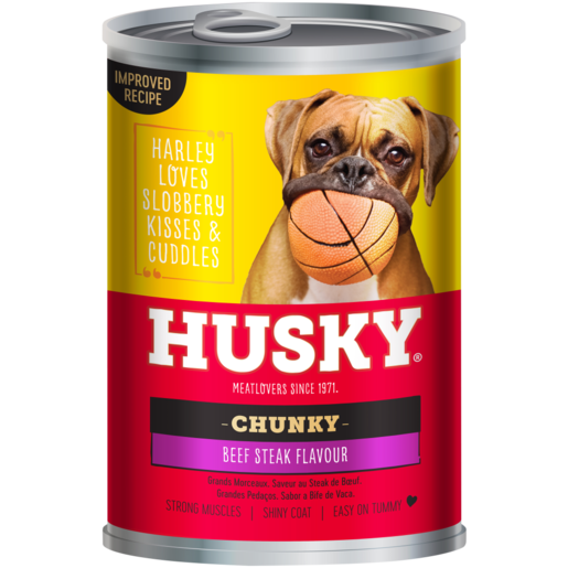Husky Steak Flavoured Dog Food Can 400g