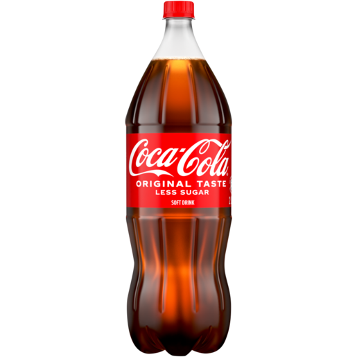 Coca-Cola Original Less Sugar Soft Drink Bottle 2L