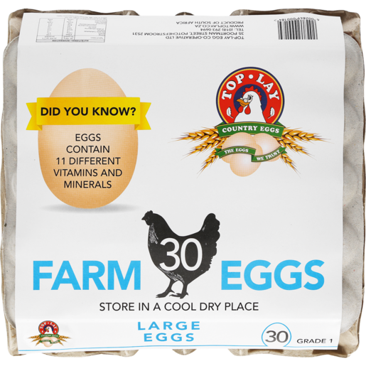 Top Lay Large Farm Eggs 30 Pack