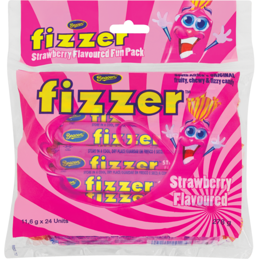 Fizzer Strawberry Flavoured Sweets 24 Pack