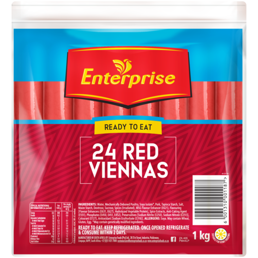 Enterprise Ready To Eat Red Viennas 24 Pack