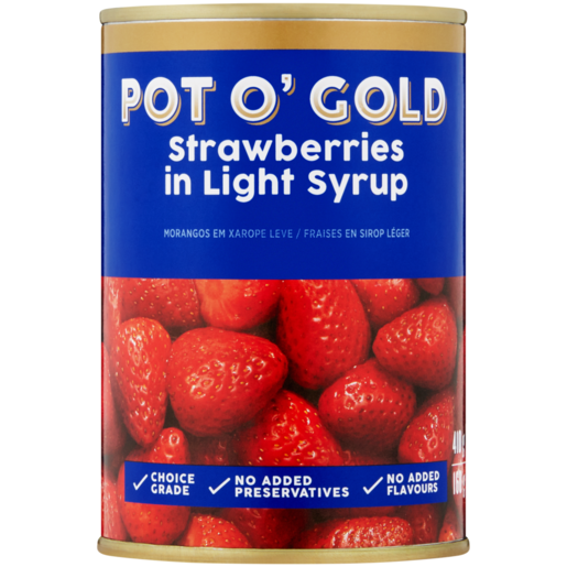 Pot O' Gold Strawberries in Light Syrup 410g 