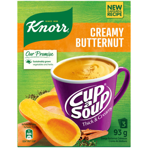 Knorr Cup-a-Soup Thick & Creamy Butternut Instant Soup 3 x 31g