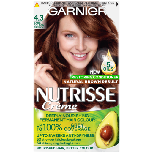 Garnier Nutrisse 4.3 Cappucino Dark Golden Brown Permanent Hair Dye