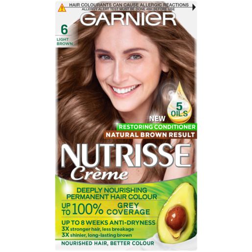 Garnier Nutrisse 6 Sandalwood Light Brown Permanent Hair Dye