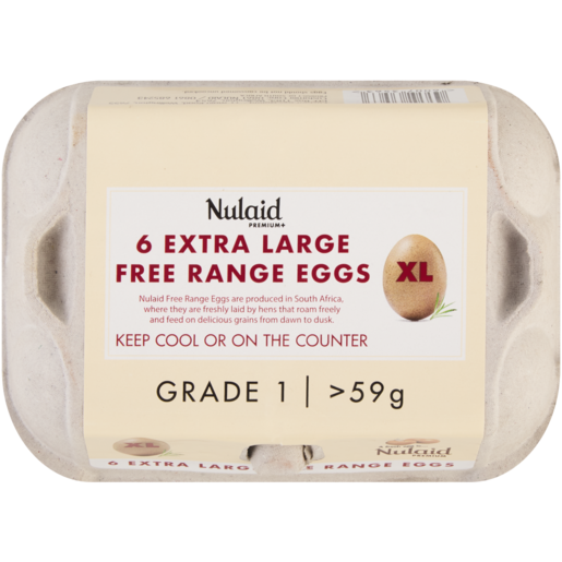 Nulaid Premium Grade 1 Extra Large Free Range Eggs 6 Pack