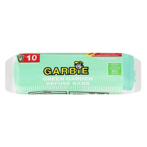 Garbie 10 Pack Green Garden Refuse Bag 750mm x 950mm