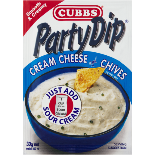 Cubbs Party Dip Cream Cheese & Chives Flavour Mix 30g