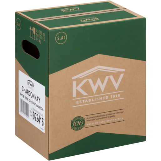 KWV Classic Collection Chardonnay White Wine Bottles 6 x 750ml
