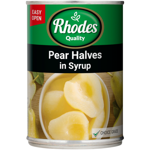 Rhodes Quality Pear Halves In Syrup 410g