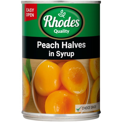 Rhodes Quality Peach Halves In Syrup 410g