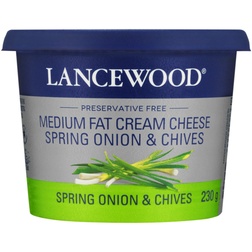 LANCEWOOD Spring Onion & Chives Medium Fat Cream Cheese 230g 