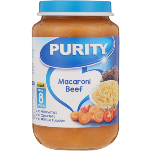 PURITY Macaroni Beef Baby Food Jar 8 Months+ 200ml